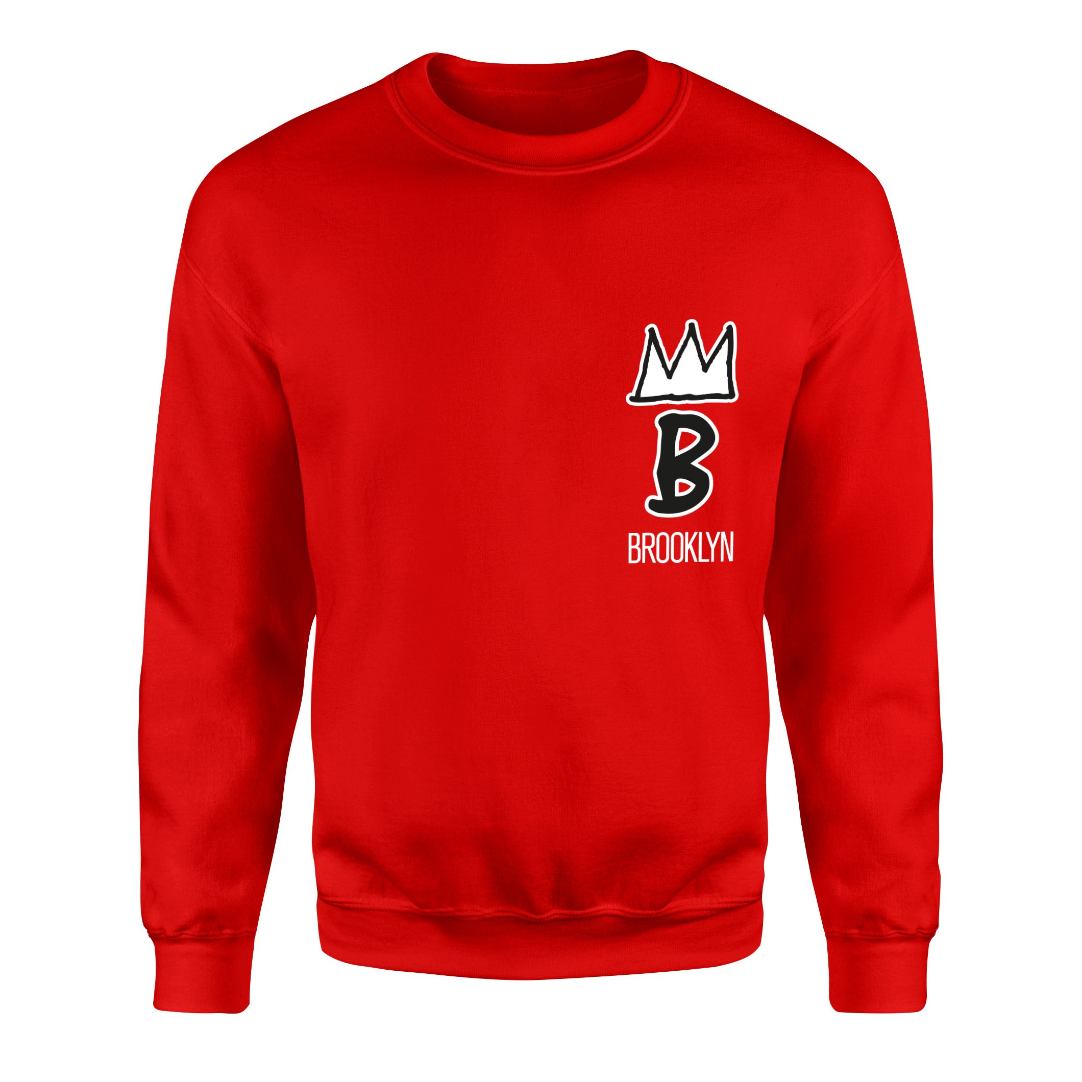 Brooklyn Basquiat Crown Sweatshirt L - Kırmızı