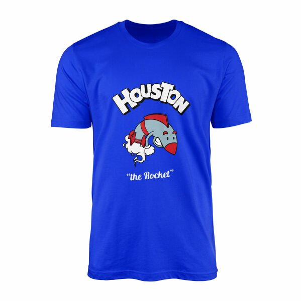 Houston Cartoon Tişört L - Mavi