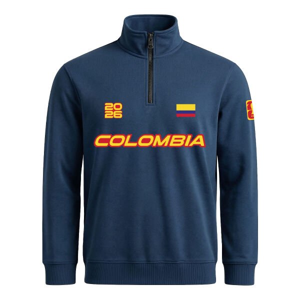 Kolombiya 2026 Yarım Fermuarlı Sweatshirt XL - İndigo Mavisi