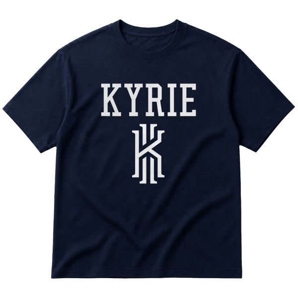 KYRIE Text Oversize Tişört S - İndigo Mavisi