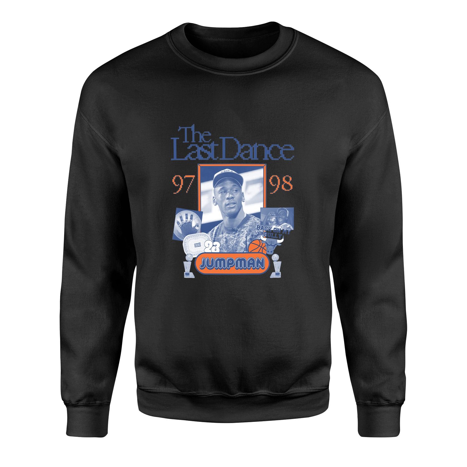 Air Jordan Back On My Bull Pixelated Sweatshirt S - Siyah