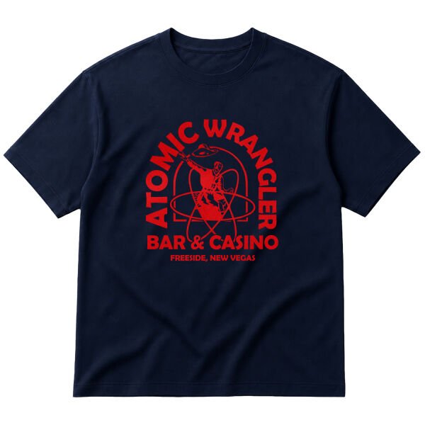 Atomic Wrangler | Fallout Oversize Tişört M - İndigo Mavisi