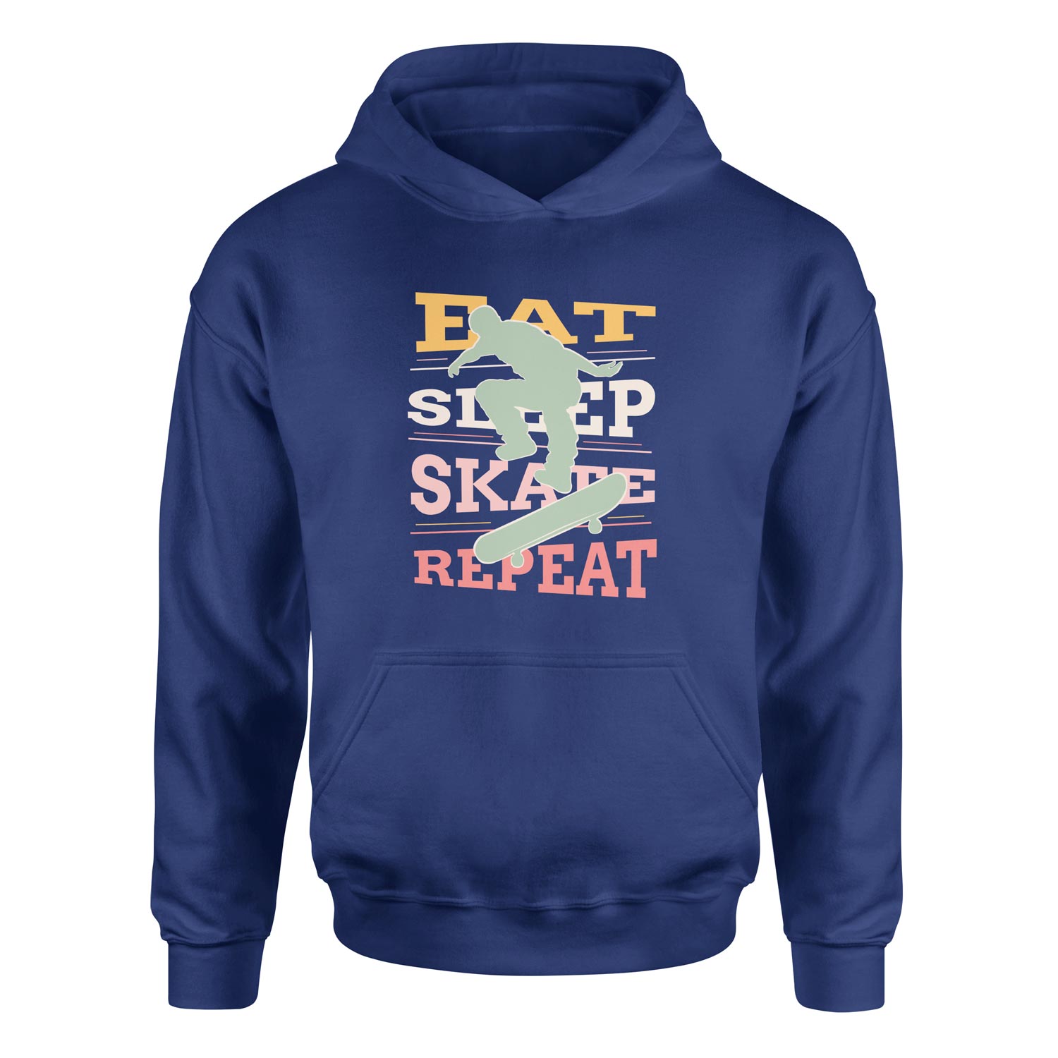 Eat Sleep Skate Repeat Hoodie S - İndigo Mavisi