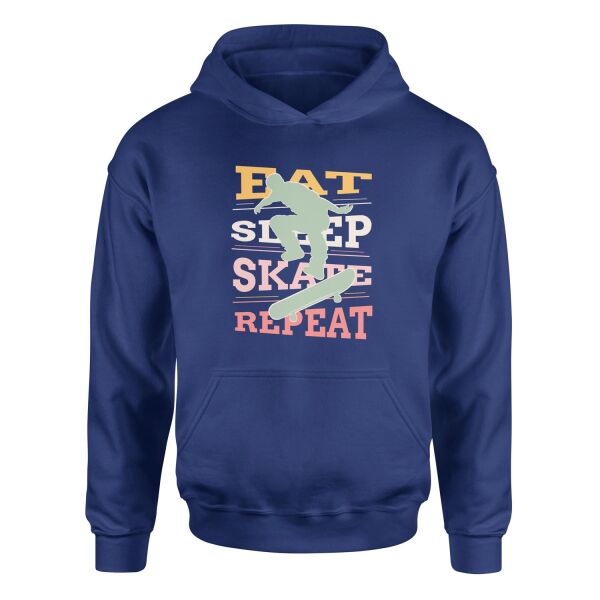 Eat Sleep Skate Repeat Hoodie S - İndigo Mavisi