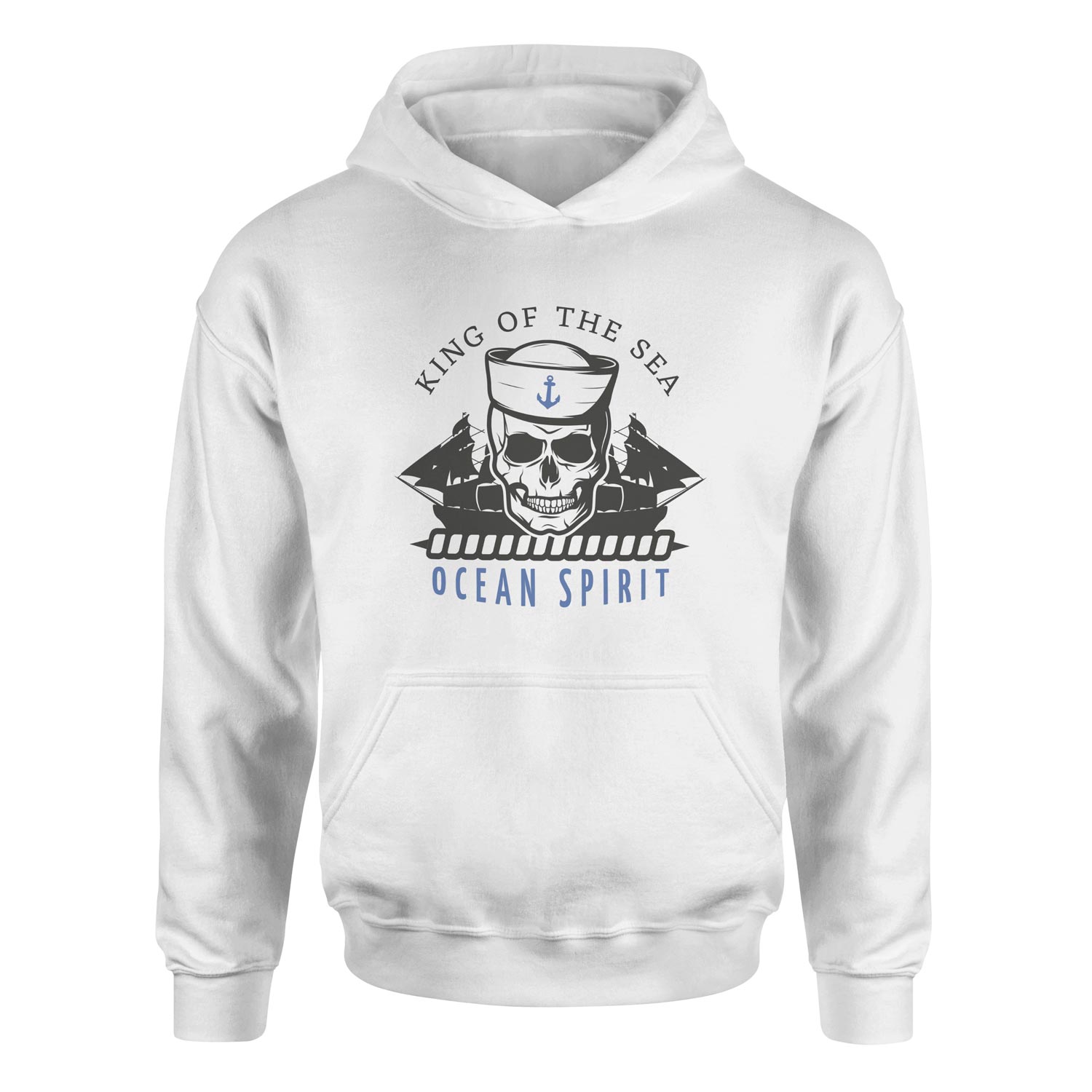 King of the Sea Denizci Hoodie XL - Beyaz