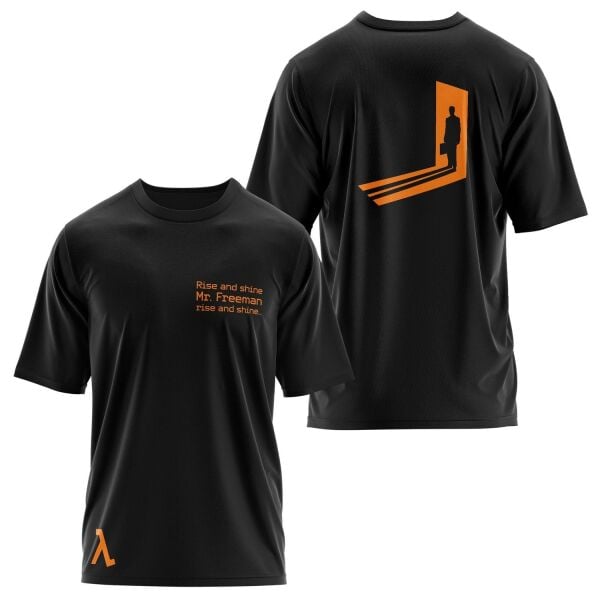 Rise and Shine Mr. Freeman | Half-Life Oversize Tişört L - Siyah | OUTLET