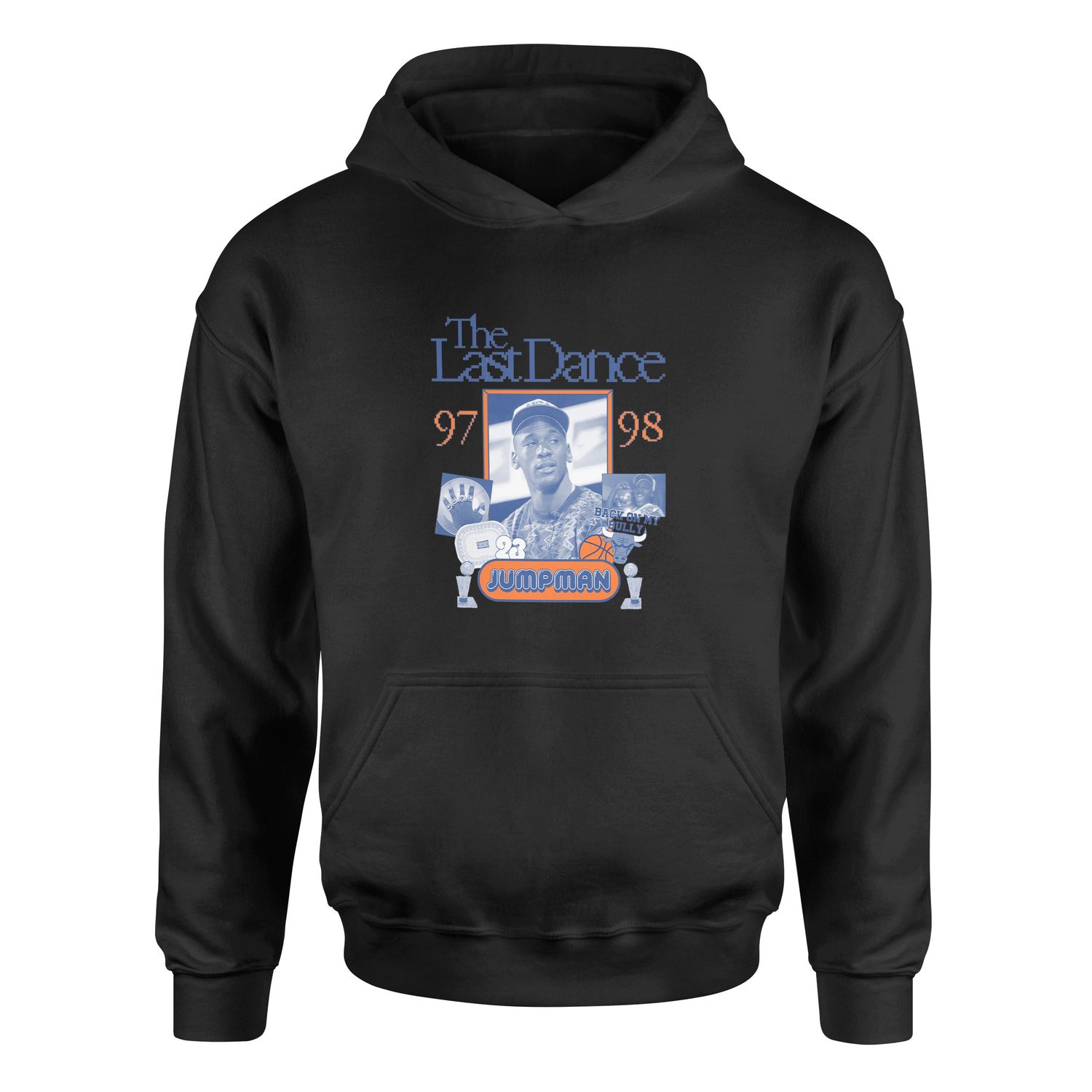 Air Jordan Back On My Bull Pixelated Hoodie M - Siyah
