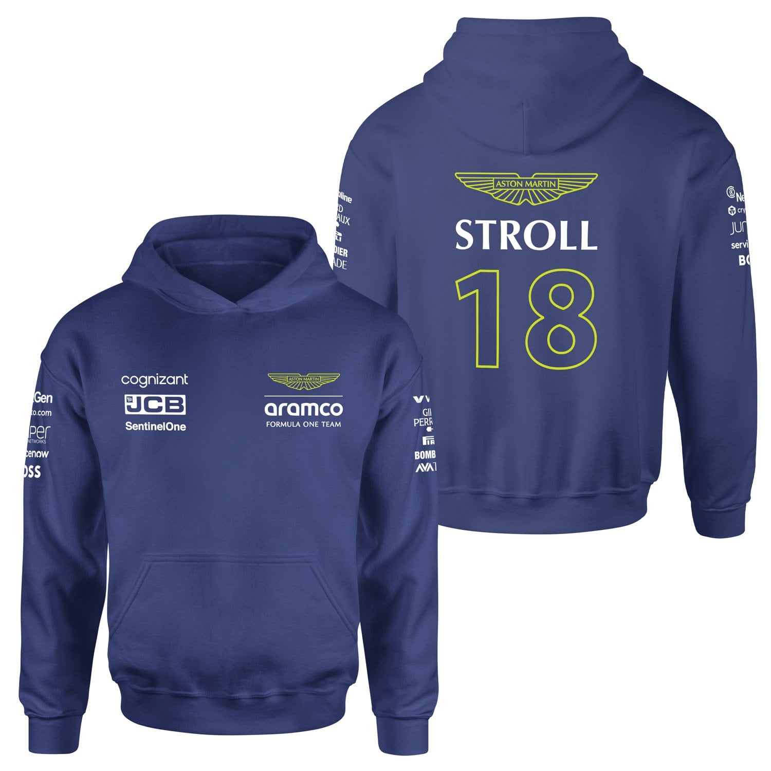 Lance Stroll 18 | Aston Martin Hoodie XXL - İndigo Mavisi