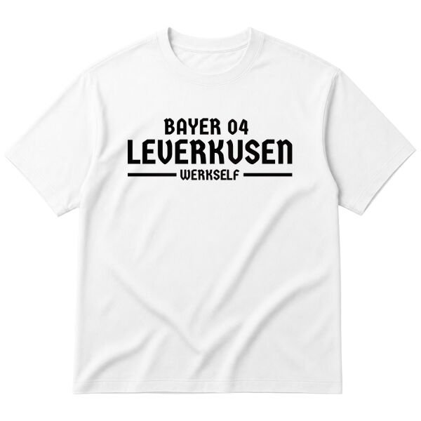 Bayer Leverkusen WERKSELF Oversize Tişört M - Beyaz