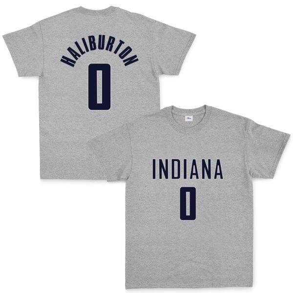 Tyrese Haliburton Indiana Jersey Tişört S - Gri