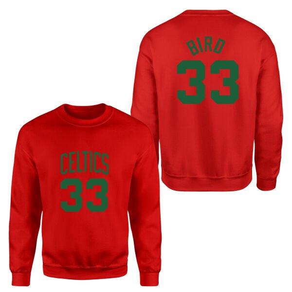 Larry Bird 33 Boston Forma Sweatshirt M - Kırmızı