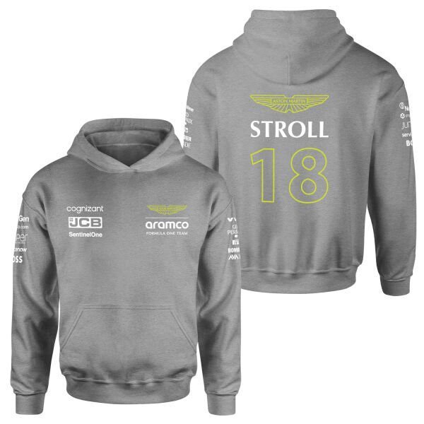 Lance Stroll 18 | Aston Martin Hoodie M - Gri