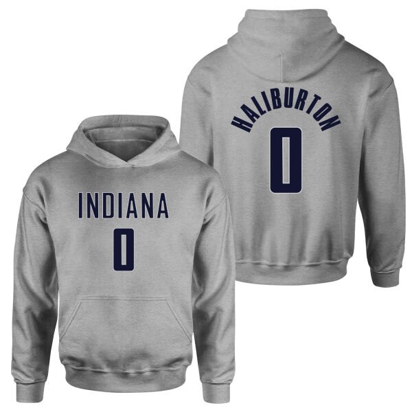 Tyrese Haliburton Indiana Jersey Hoodie M - Gri