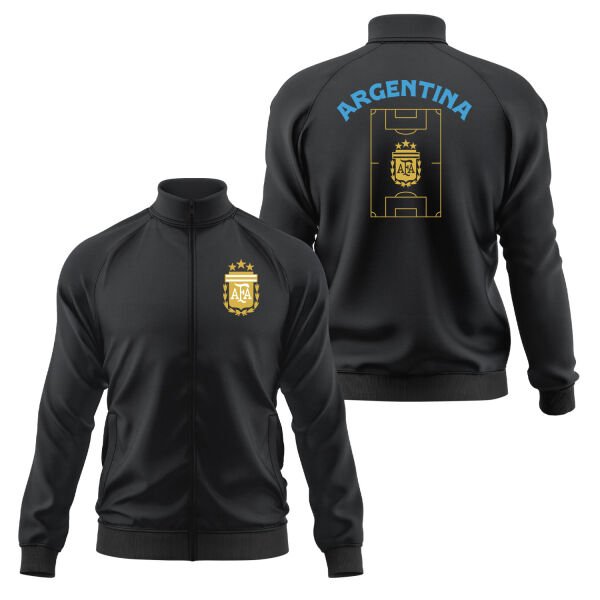 Arjantin Dünya Kupası 2026 Fermuarlı Sweatshirt XL - Siyah
