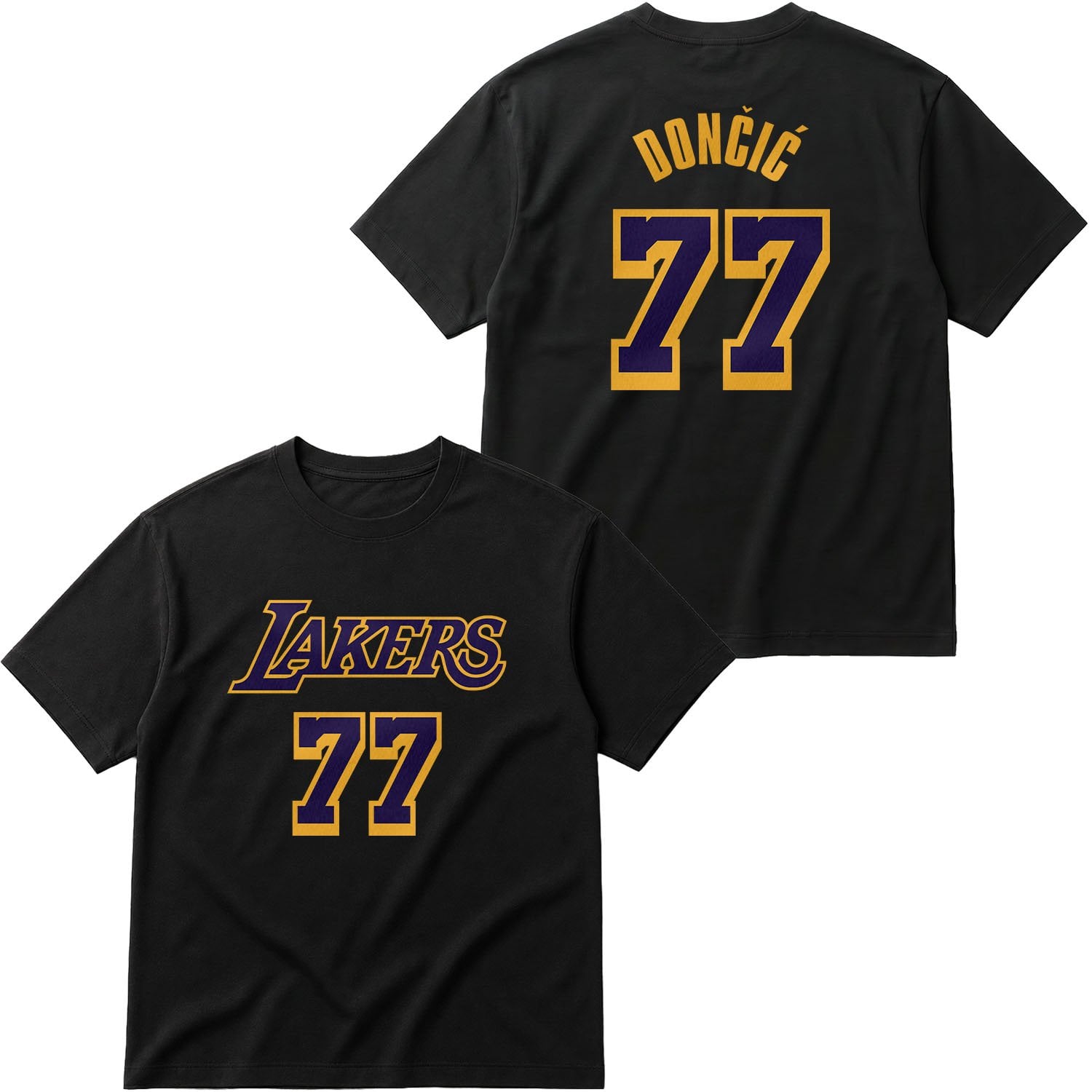 Luka Doncic 77 Lakers Oversize Tişört M - Siyah