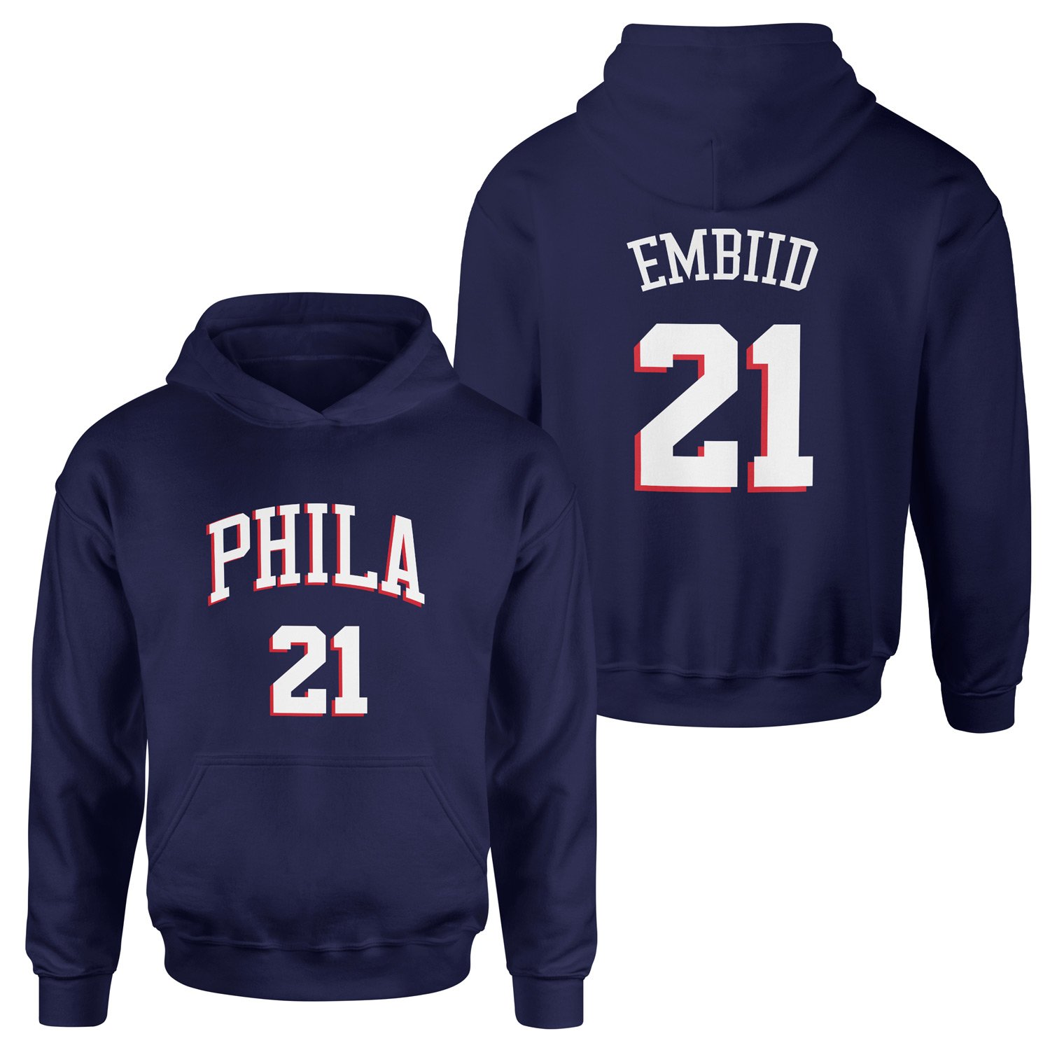 Joel Embiid Philadelphia Forma Hoodie M - İndigo Mavisi