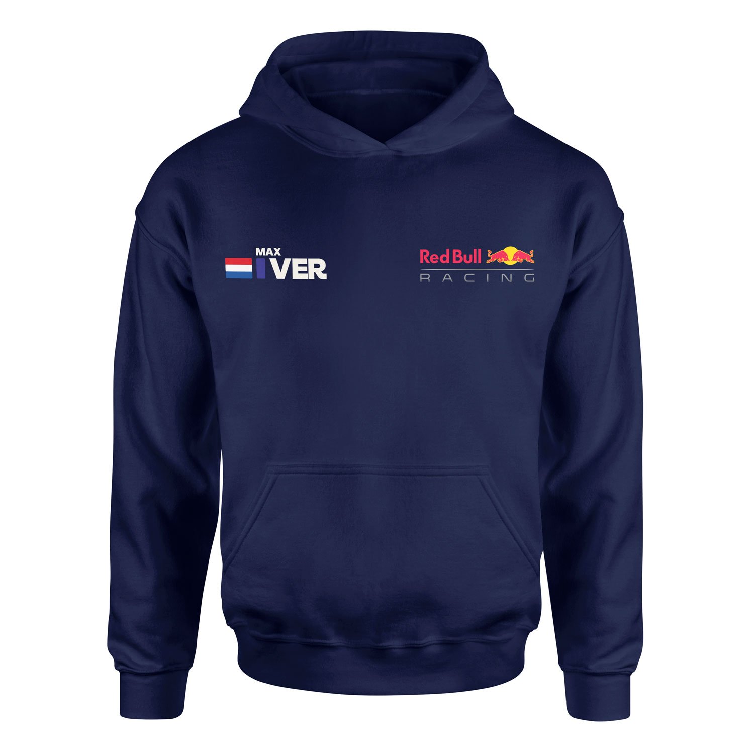 Max Verstappen Name Tag RB Racing Hoodie L - İndigo Mavisi