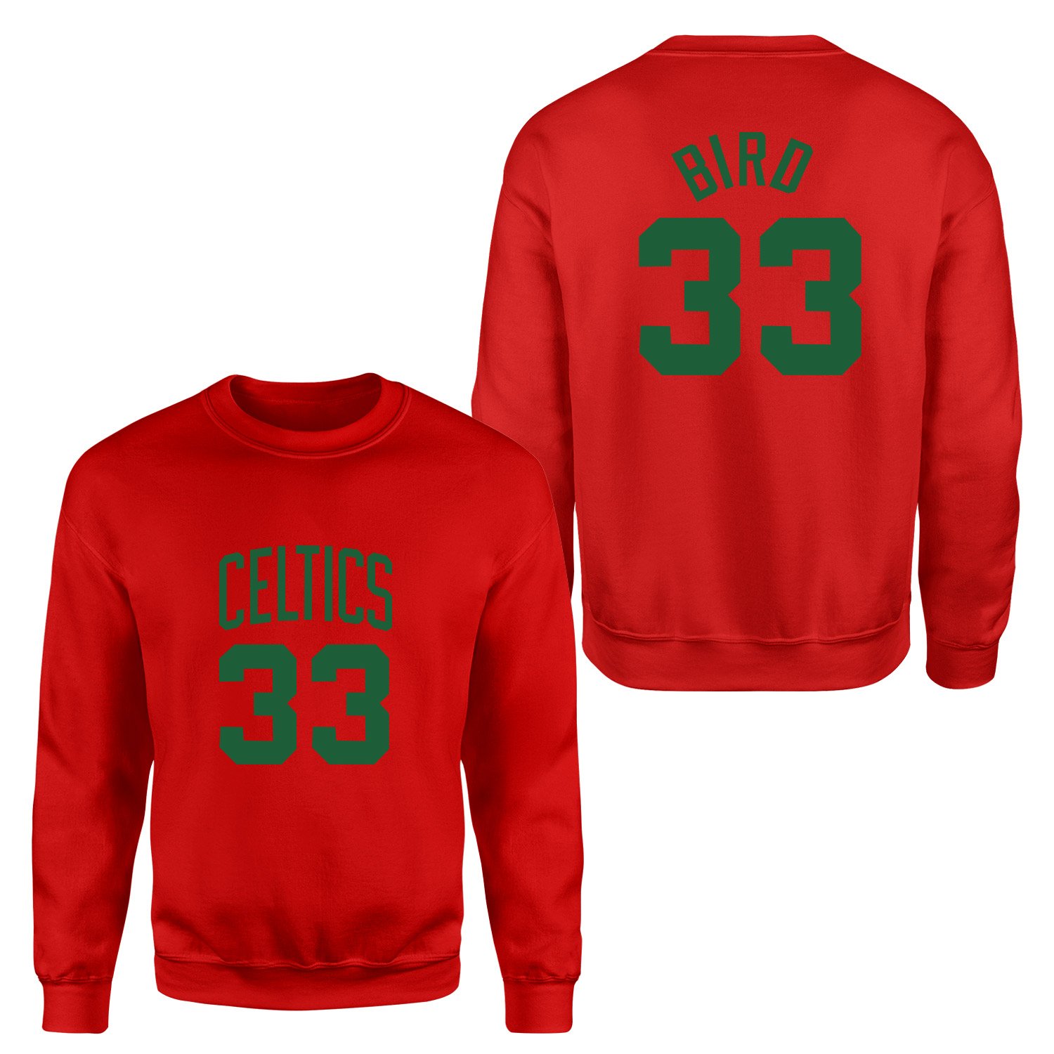 Larry Bird 33 Boston Forma Sweatshirt XXL - Kırmızı