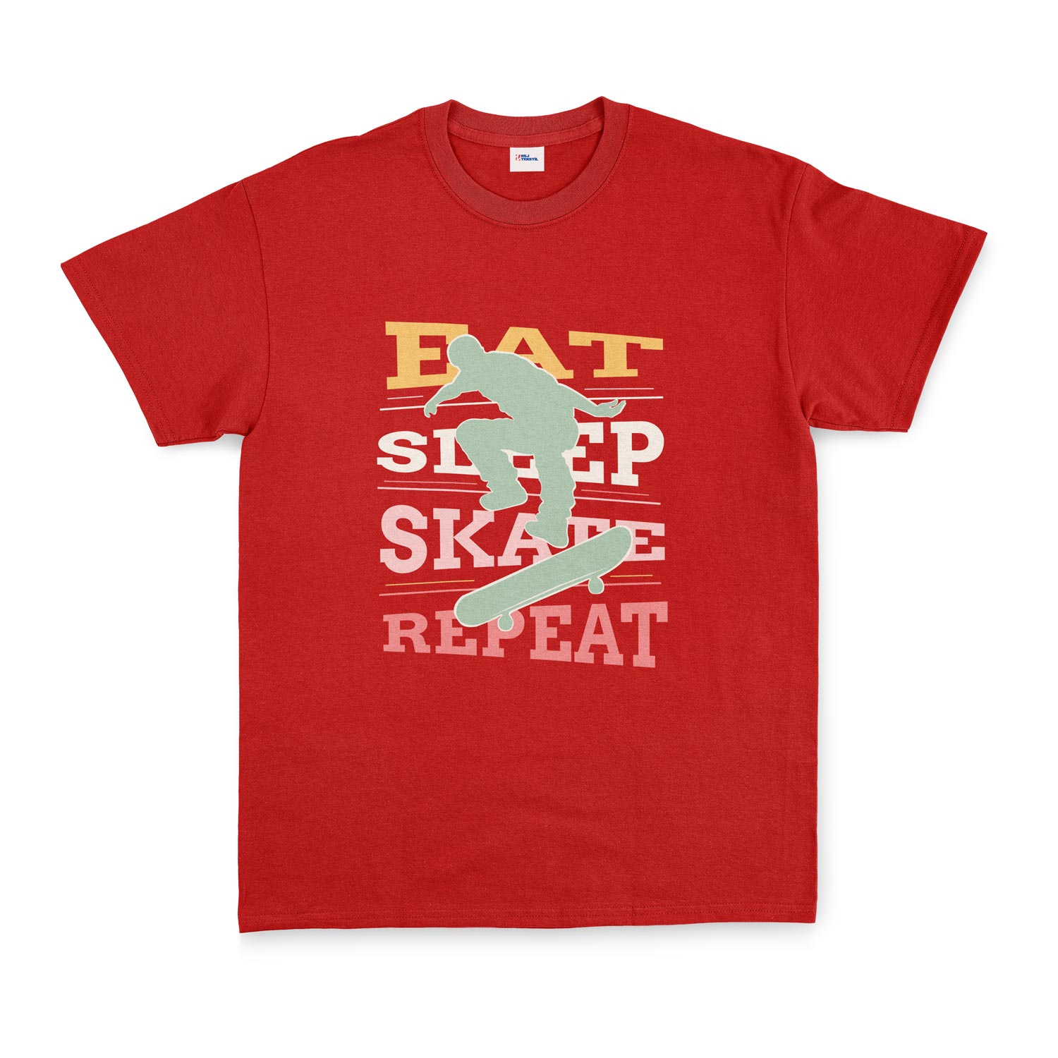 Eat Sleep Skate Repeat Tişört L - Kırmızı