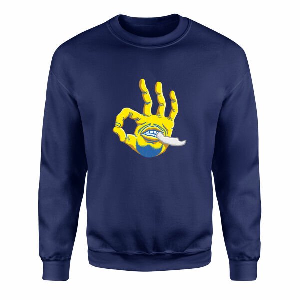 Stephen Curry Hand Sweatshirt L - İndigo Mavisi