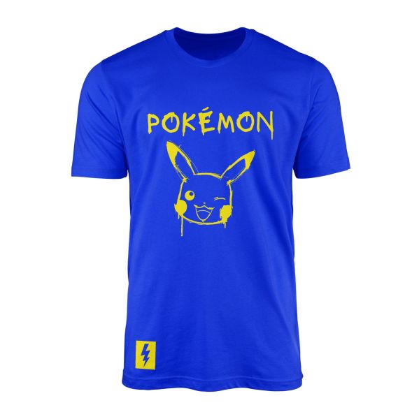 POKEMON #0025 Tişört L - Mavi