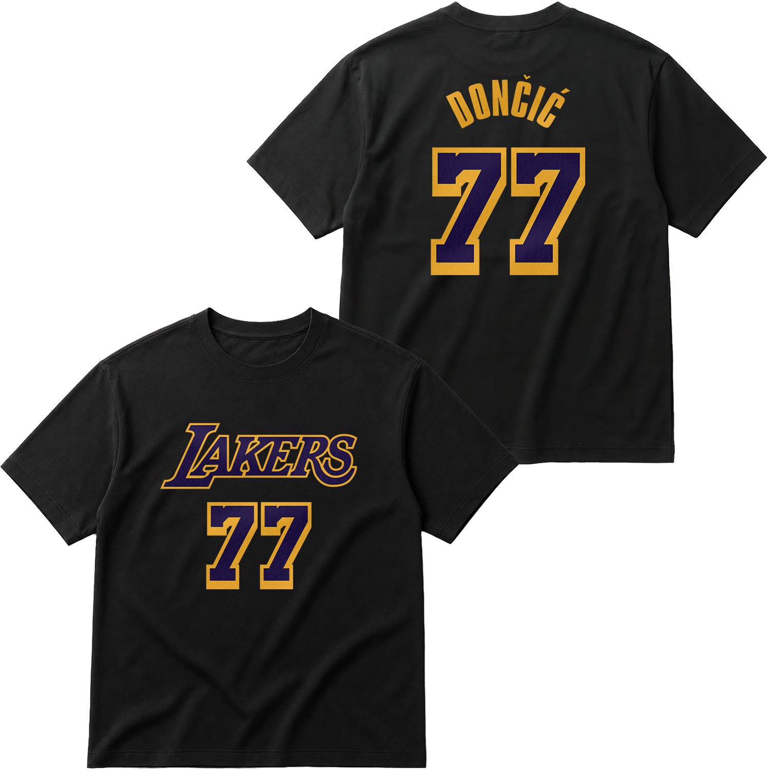 Luka Doncic 77 Lakers Oversize Tişört L - Siyah