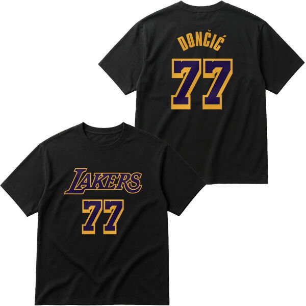 Luka Doncic 77 Lakers Oversize Tişört L - Siyah