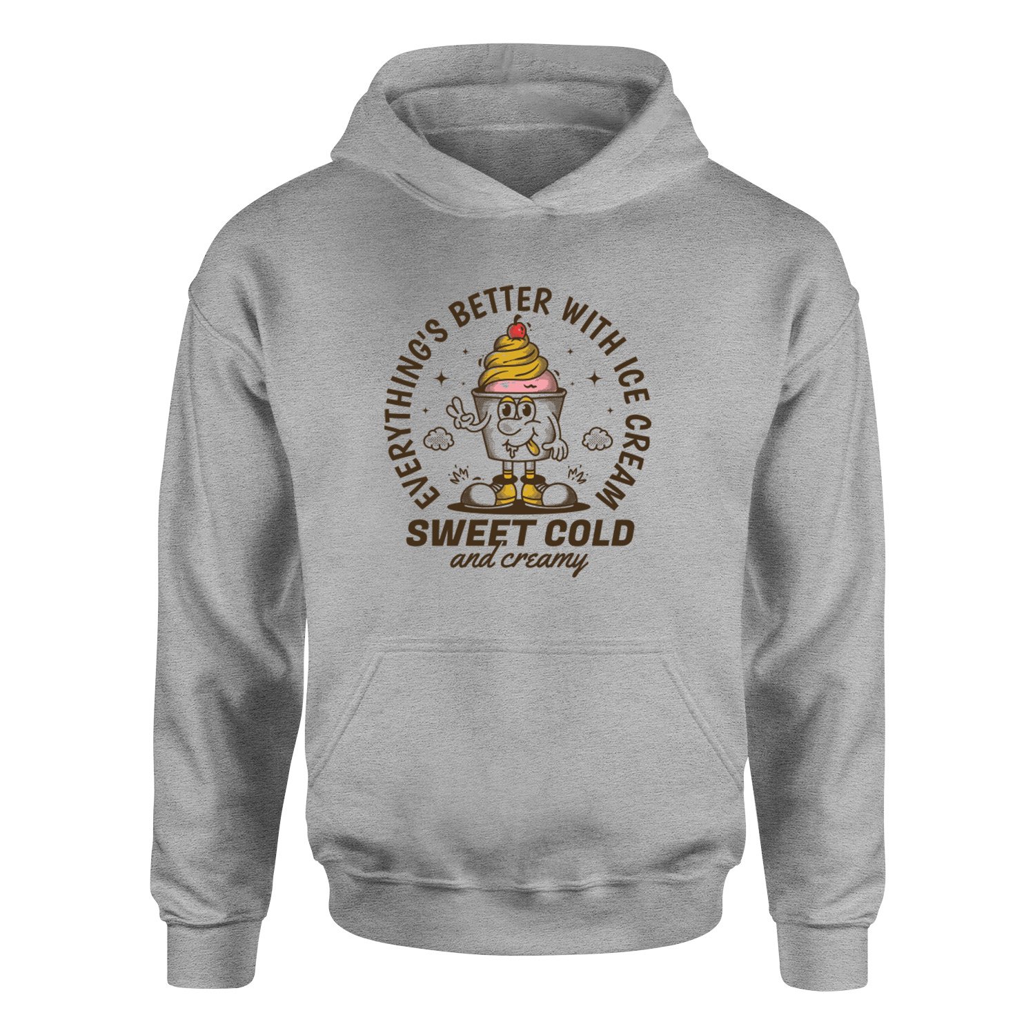Everything’s Better With Ice Cream Hoodie XL - Gri