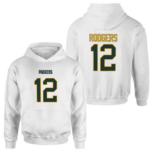 Aaron Rodgers Green Bay Packers Hoodie S - Beyaz