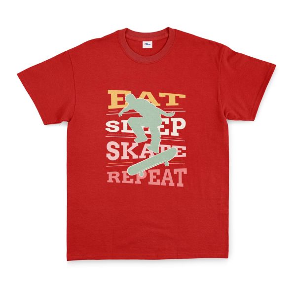 Eat Sleep Skate Repeat Tişört XL - Kırmızı