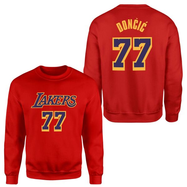 Luka Doncic 77 Lakers Sweatshirt XL - Kırmızı