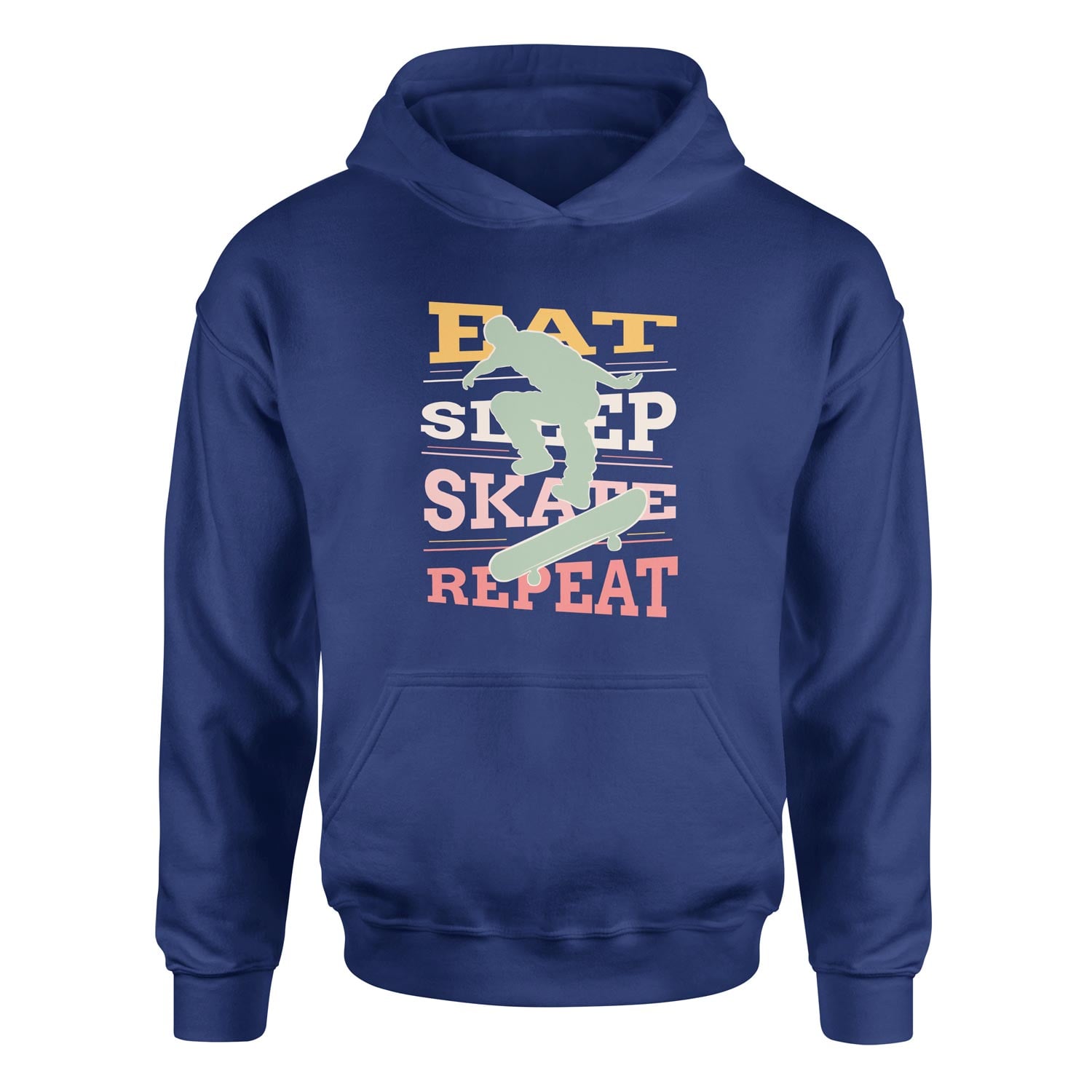Eat Sleep Skate Repeat Hoodie XXL - İndigo Mavisi