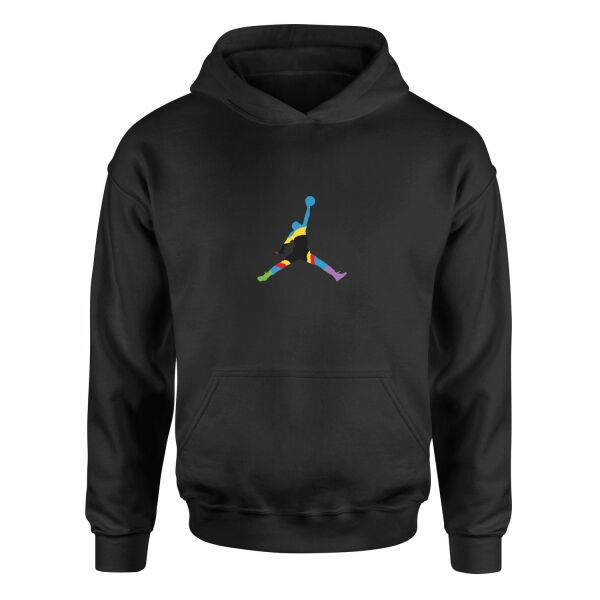 Air Jordan Colorful Hoodie M - Siyah