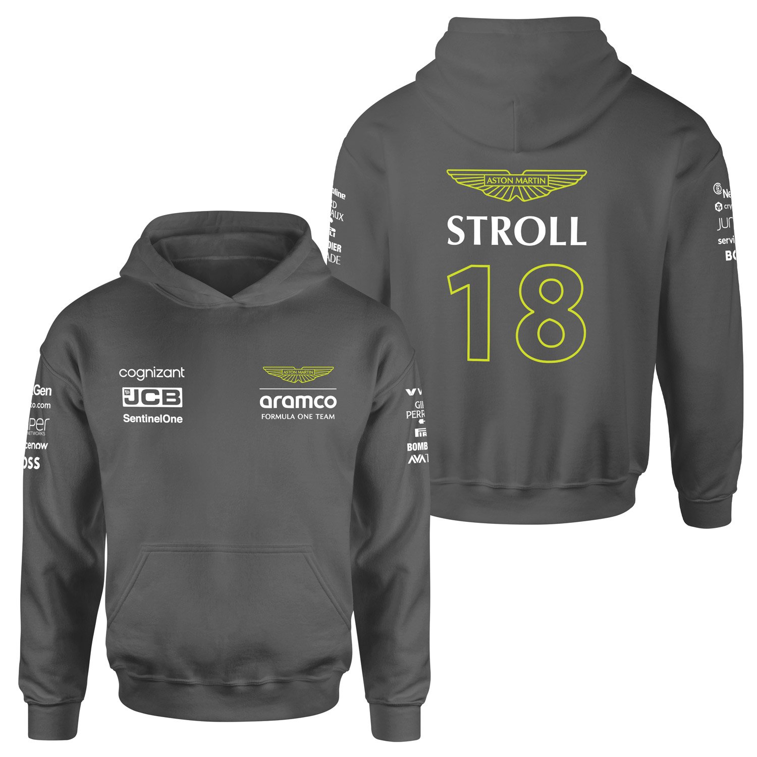 Lance Stroll 18 | Aston Martin Hoodie M - Füme
