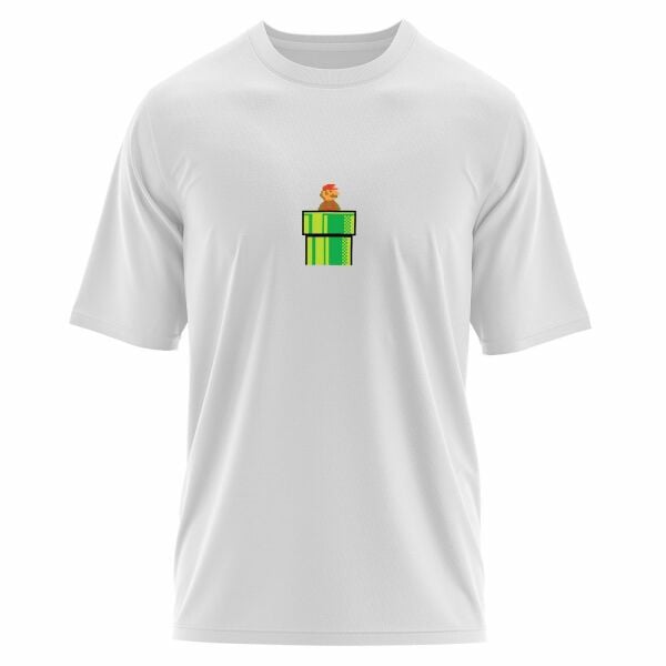 Super Mario Oversize Tişört S - Beyaz