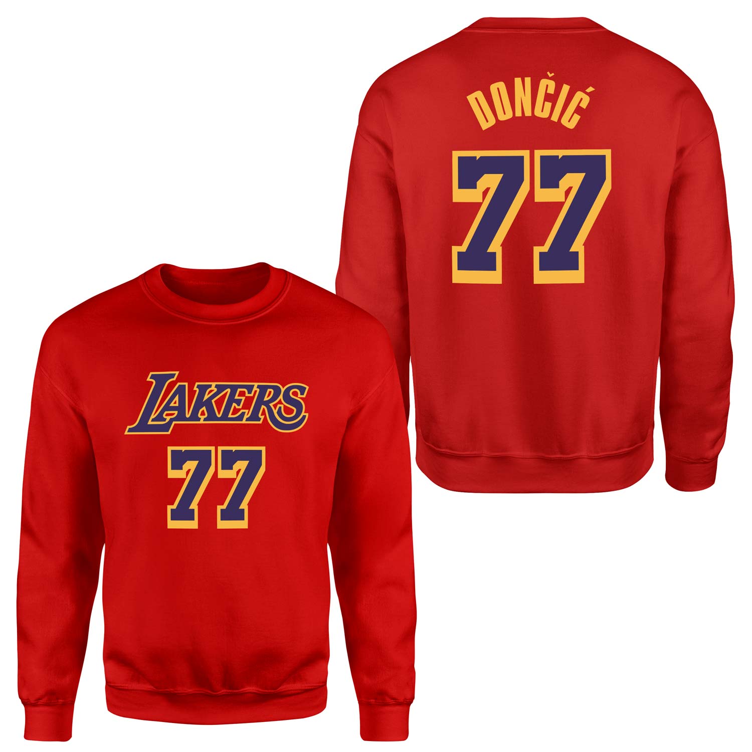 Luka Doncic 77 Lakers Sweatshirt XXL - Kırmızı