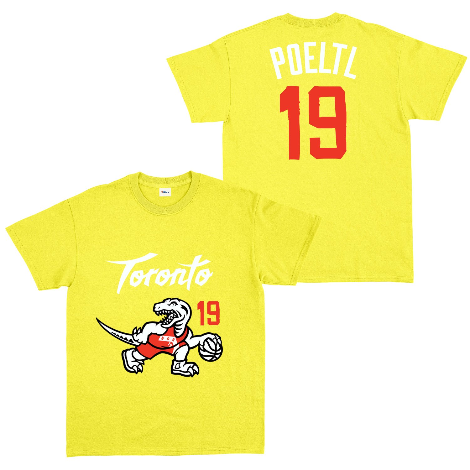 Jakob Poeltl 19 City Edition Raptors Tişört M - Sarı
