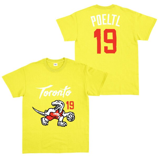 Jakob Poeltl 19 City Edition Raptors Tişört M - Sarı