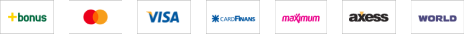 Bonus, Mastercard, Visa, CardFinans, Maximum, Axess, World
